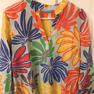 J McLaughlin Silk/Cotton Blend Top Size 12 / Large
